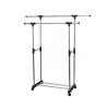 Double pole telescopic clothes rack